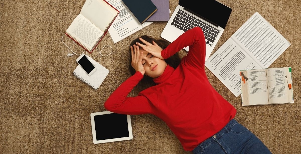 stressed college student